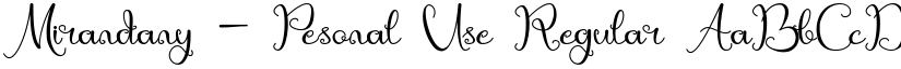 Mirandany - Pesonal Use Regular font