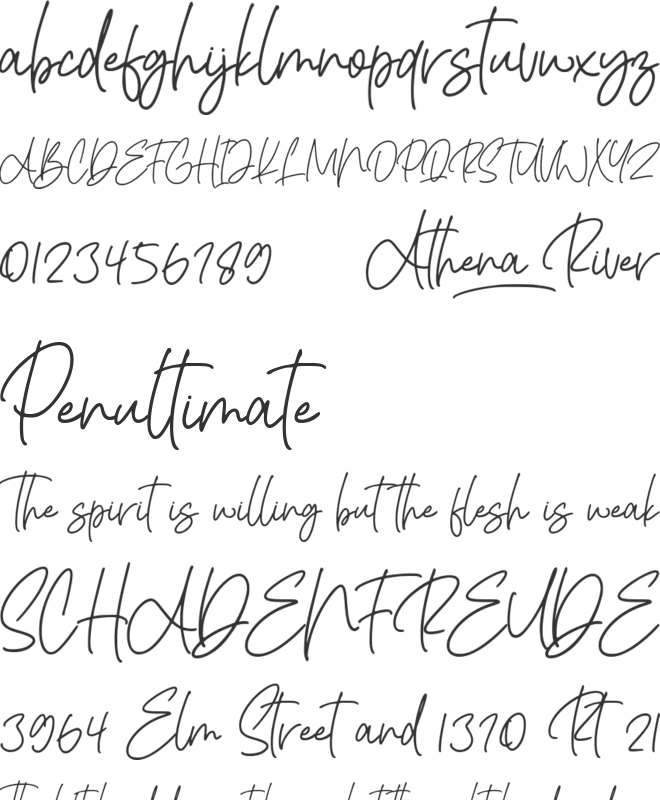 Athena River font preview