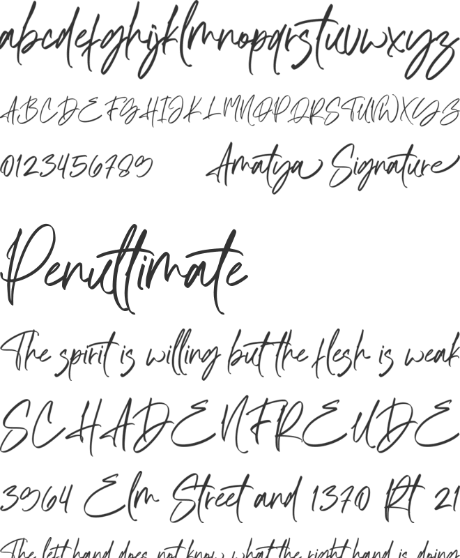Amatya Signature font preview