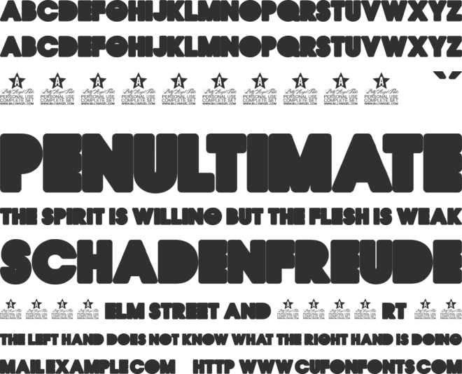 QUIRKY BACK PERSONAL USE font preview
