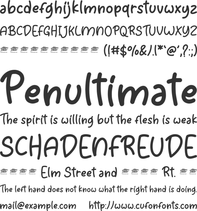 Agfolan font preview