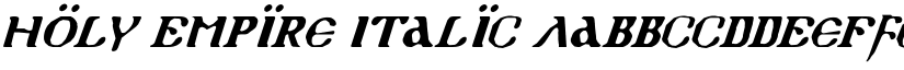 Holy Empire Italic font