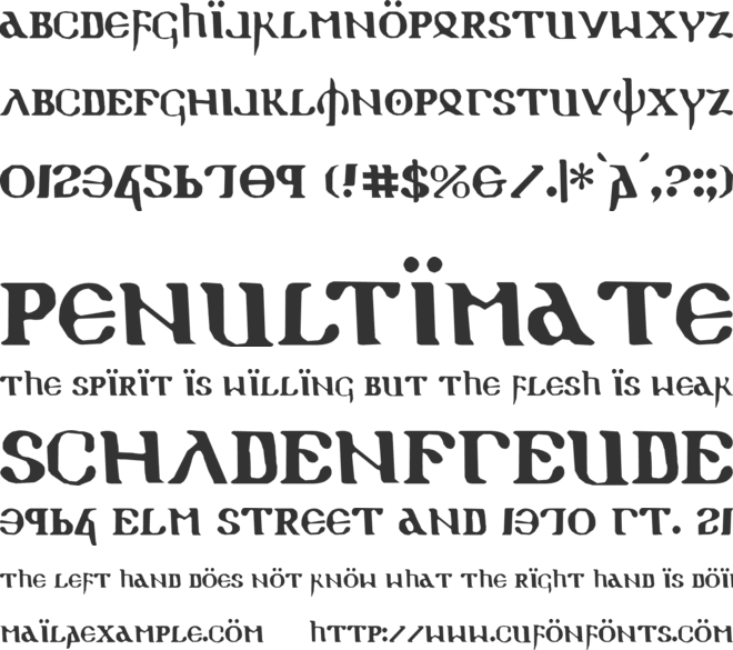 Holy Empire font preview
