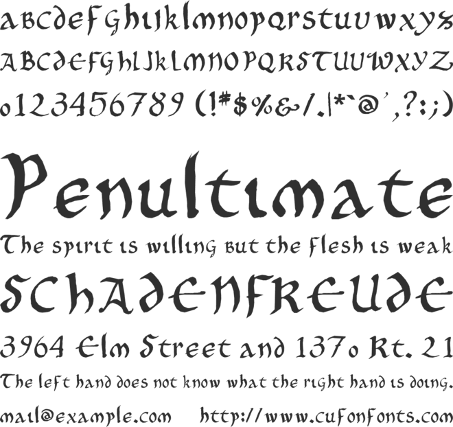 Onciale PhF font preview