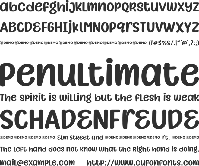 Gray font preview
