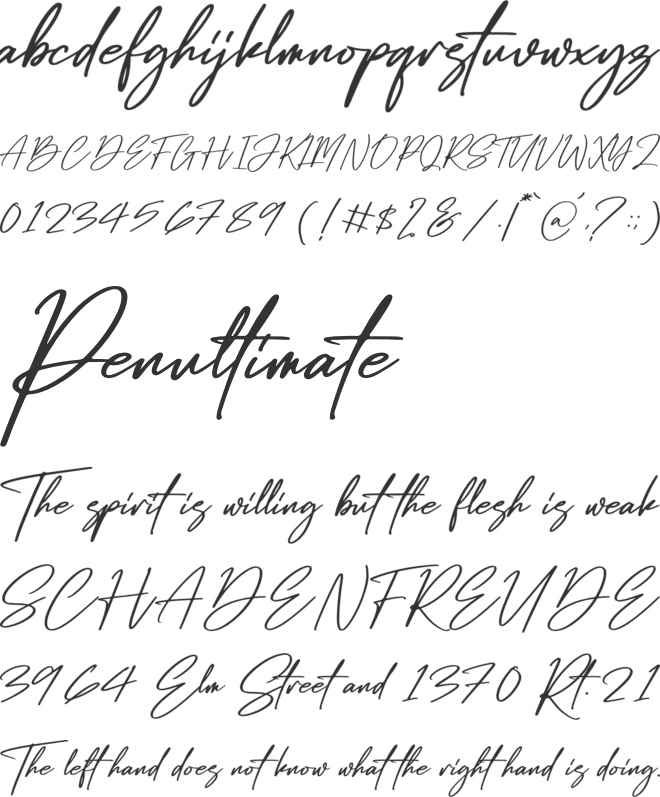 Dellyani font preview