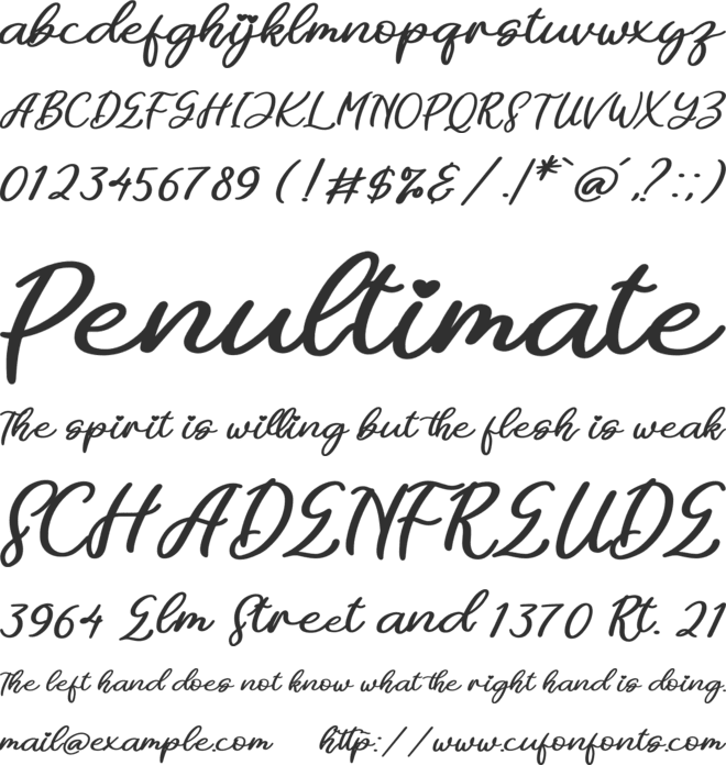 Cathie font preview
