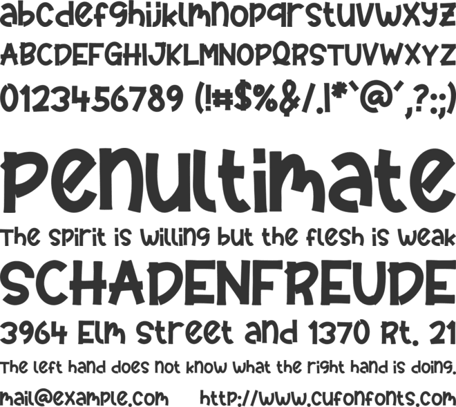 Happy Sushi font preview