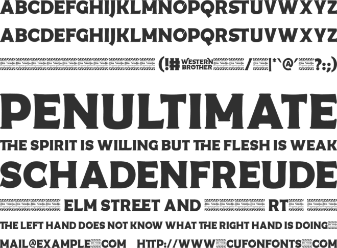 Western Brother Personal Use font preview
