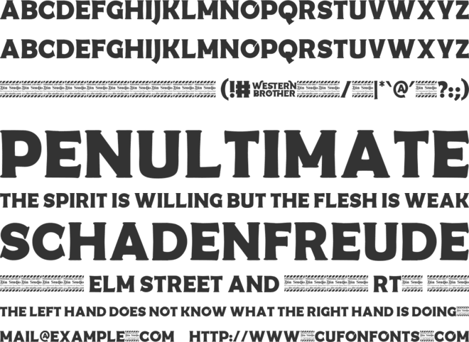 Western Brother Personal Use font preview