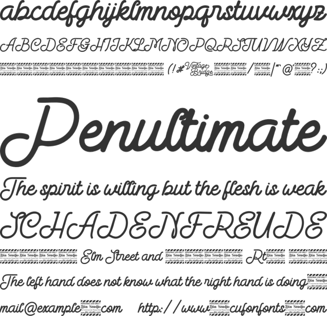 Vintage Bridge Personal Use font preview
