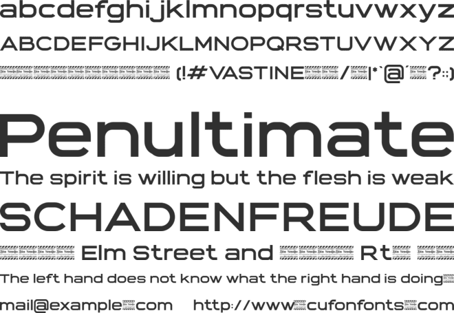 Vastine Personal Use font preview