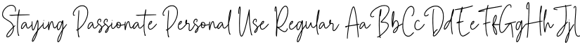 Staying Passionate Personal Use Regular font