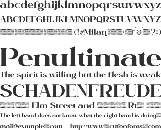 Milan Personal Use font preview