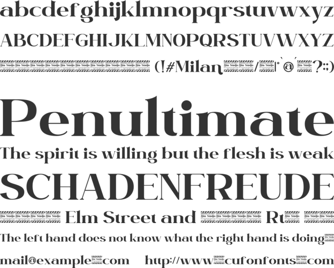Milan Personal Use font preview