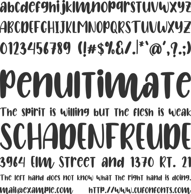 Baby Caroline Sans font preview