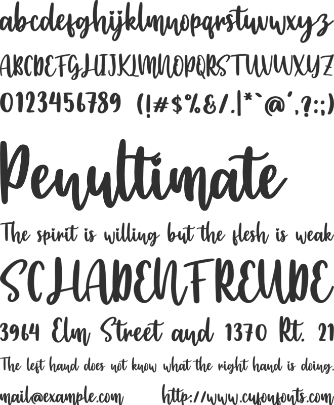 Handcraft Script font preview
