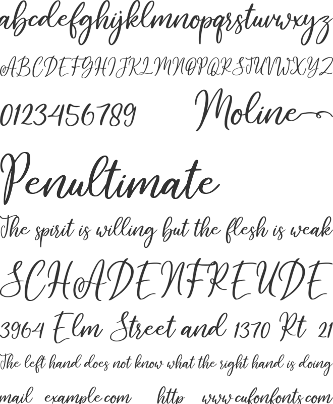 Moline font preview