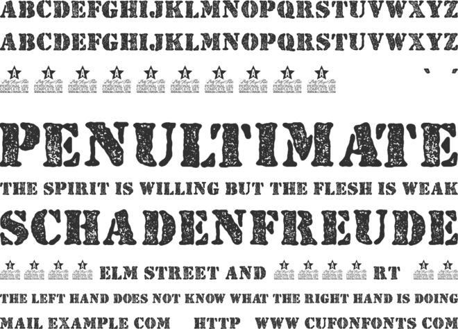 STAMPED PERSONAL USE font preview