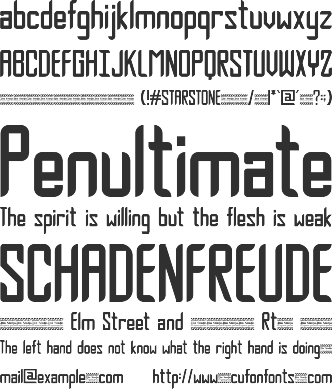 Starstone Personal Use font preview
