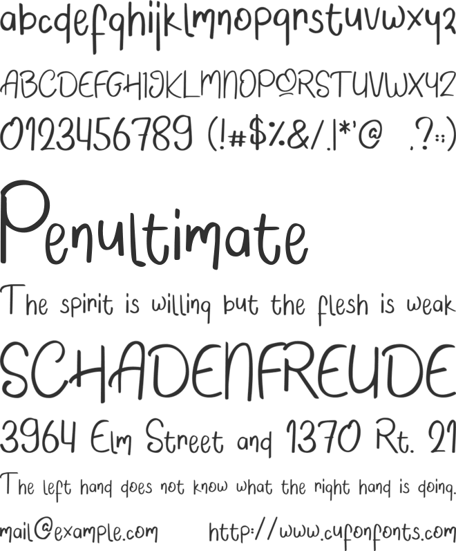 Quick Note font preview