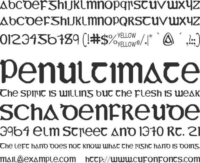 YY Uncial Most Irish font preview
