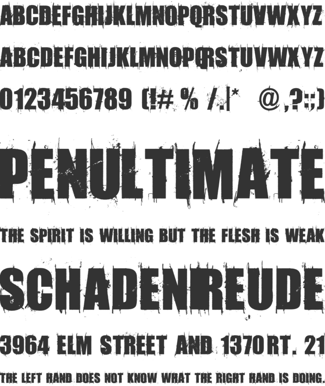 AmazMegaGrungeOne font preview