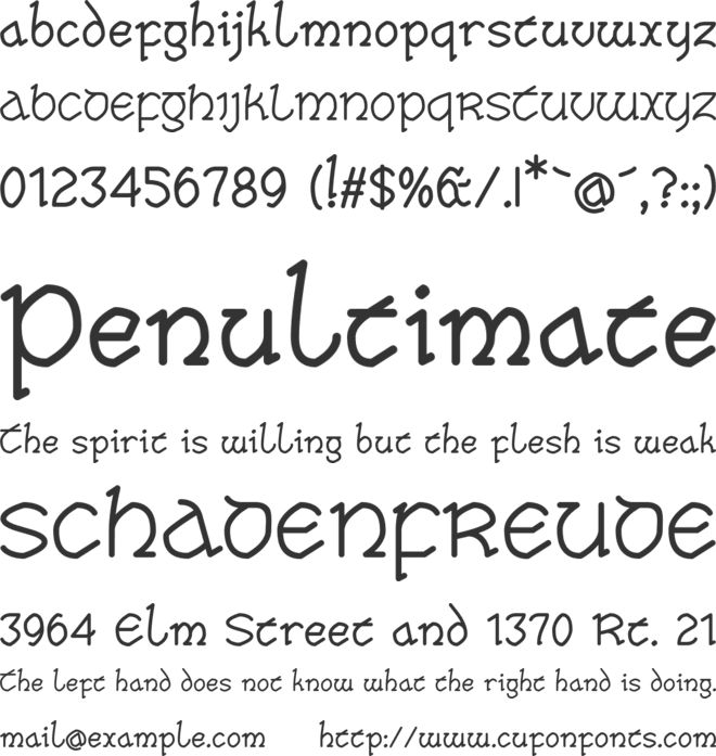 Taisean font preview