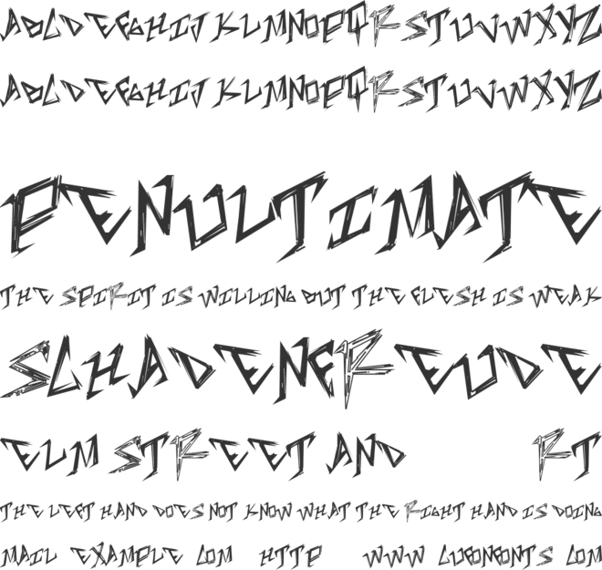 TableShank font preview