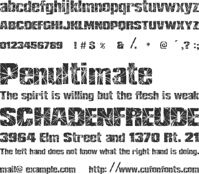 RH SHMATTER font preview