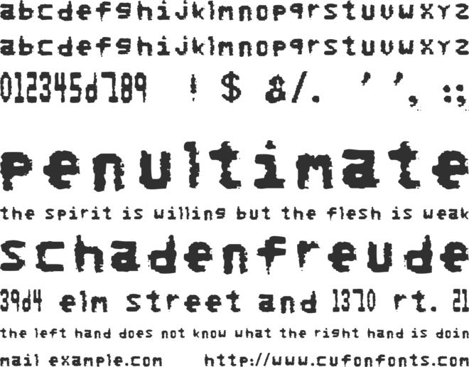 NoRefunds font preview