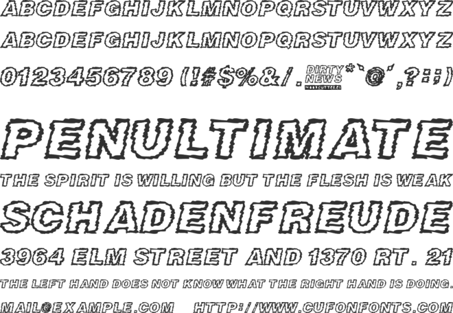 DIRTY NEWS font preview