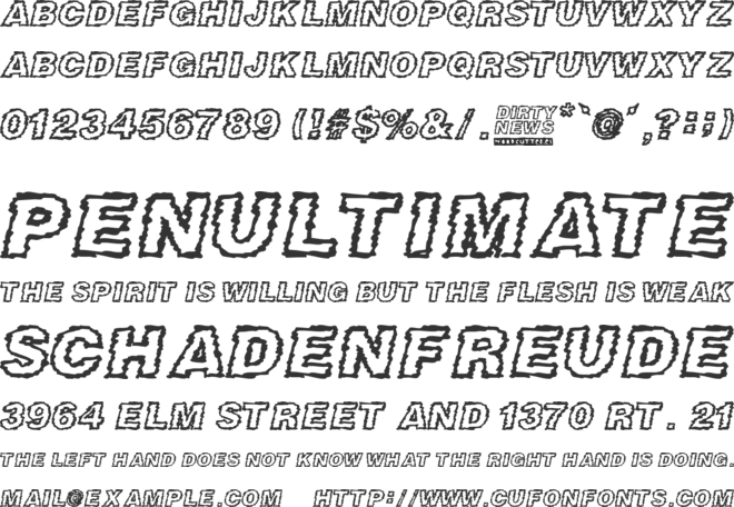 DIRTY NEWS font preview