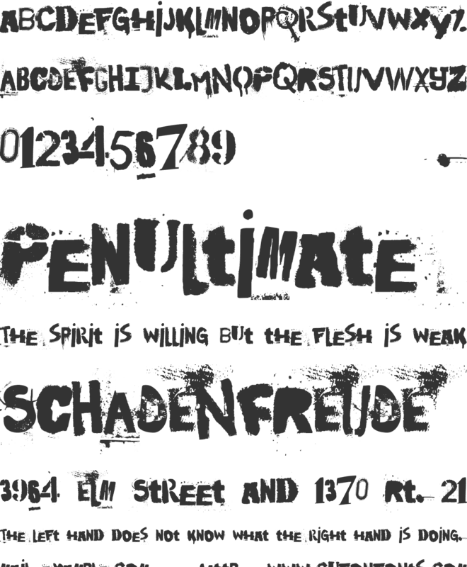 In the streets of Europe font preview