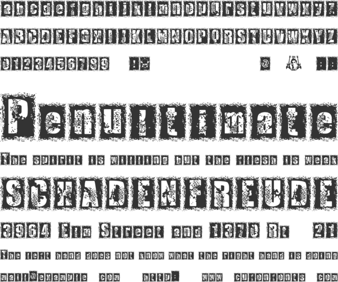 1 DIMENCION font preview