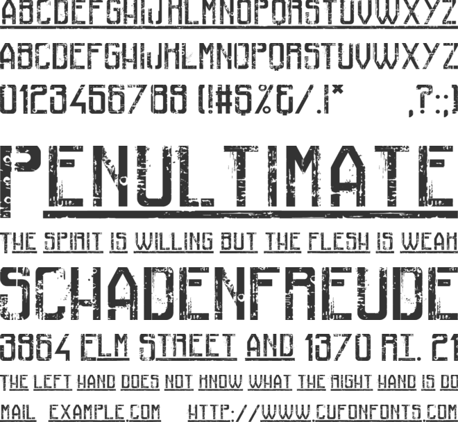 Railway To Hells font preview