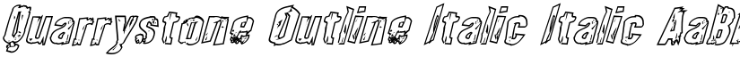 Quarrystone Outline Italic Italic font