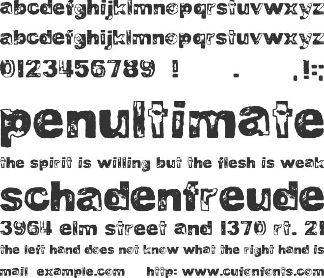 DJB BAD STAMP JOB 1 font preview