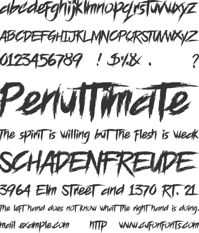 BLOODSEEKER DEMO font preview