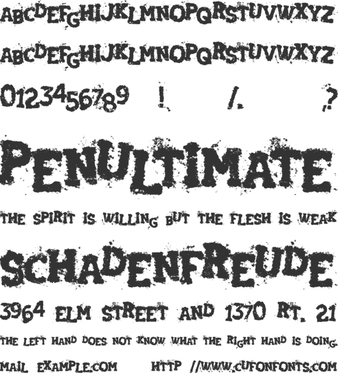 Slaughterhouse font preview