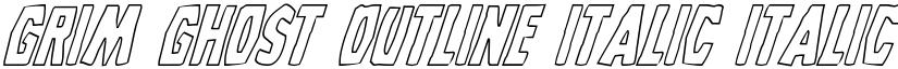 Grim Ghost Outline Italic Italic font