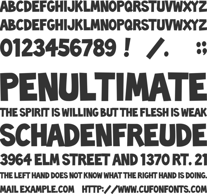 Toonish font preview