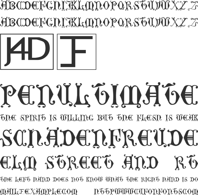 Curled Serif font preview