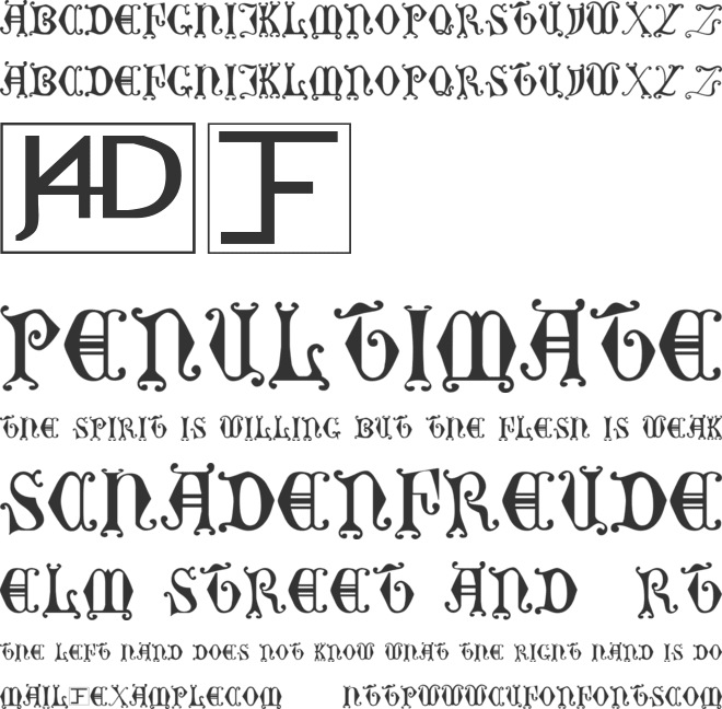 Curled Serif font preview