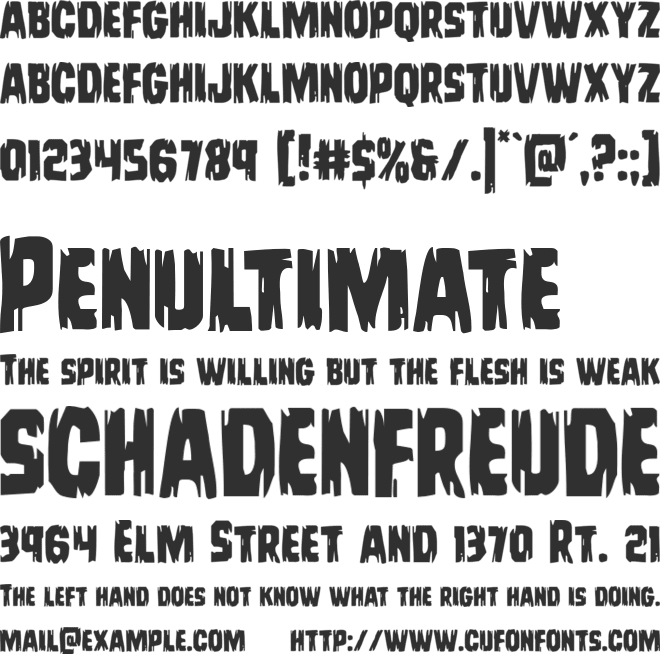Leatherface font preview