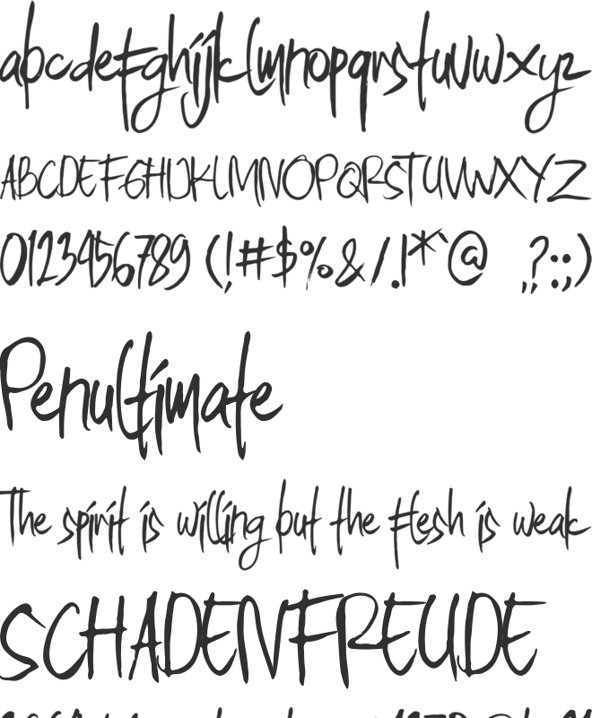 The Darkthing Demo font preview