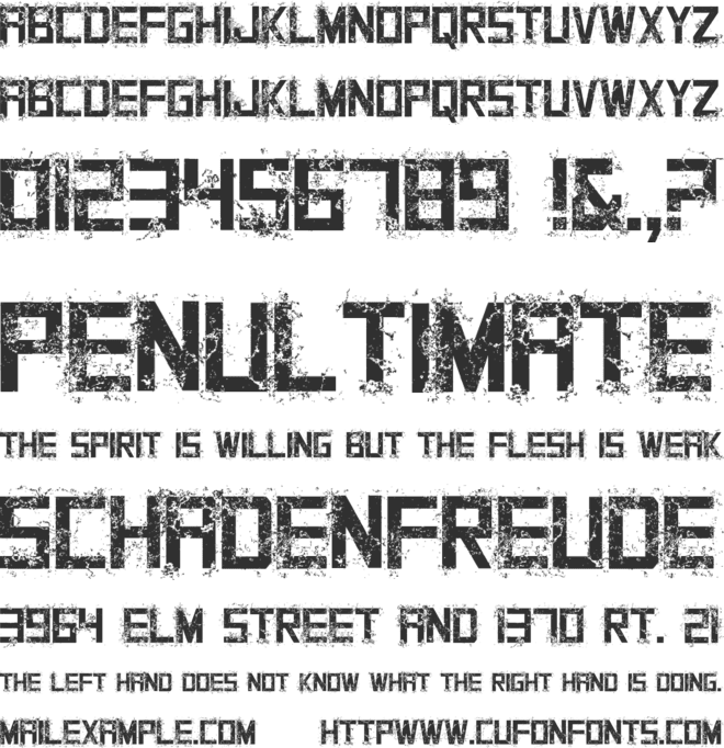 Grungy font preview