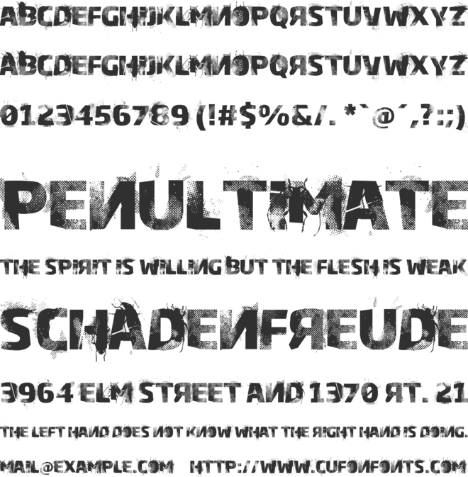 Bugeater font preview