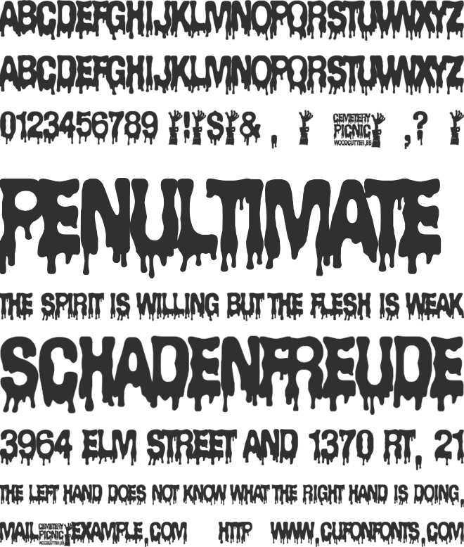 Cemetery Picnic font preview