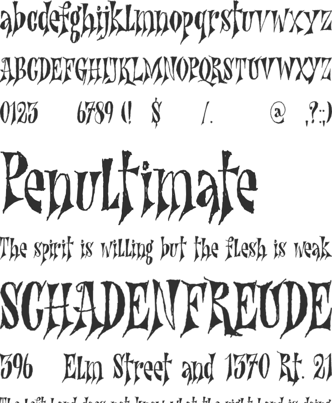 Nefarious DEMO font preview